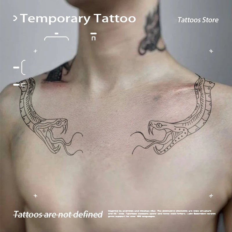 

Dark Gothic Waterproof Snake Herbal Juice Tattoo Stickers Fake Tatto Arm Temporary Tattoos Festivals Accessories Gift Charm Art