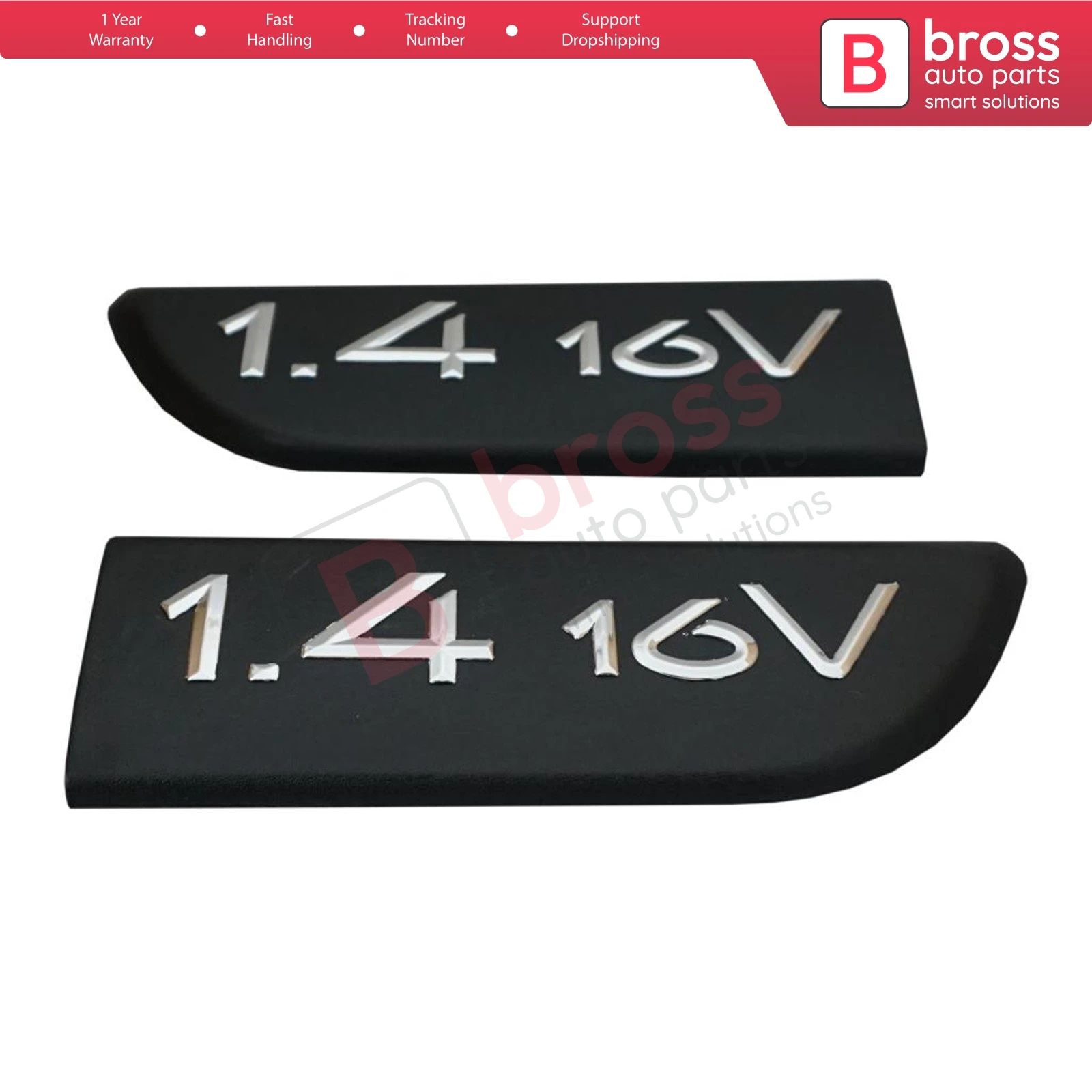 Bross BSP564 Black 1.4 16V Badge Monogram Emblem 8200209128 Left and Right Door Moulding Badge For Renault Megane MK2 2002-2008