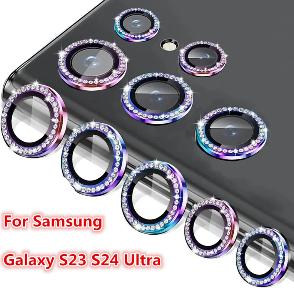 For Samsung Galaxy S24 Ultra cool color diamond glass drop-proof phone camera protective case Suitable for Samsung S23 Ultra