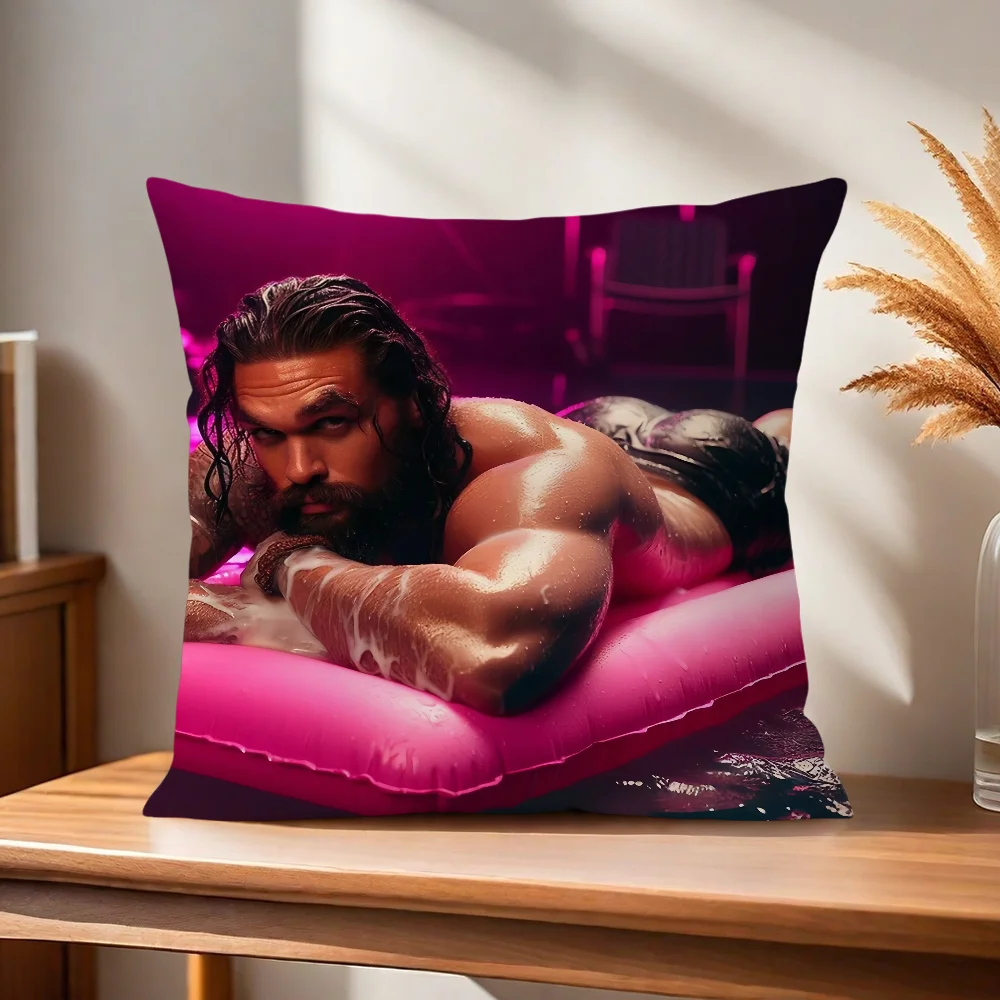 Jason Momoa Kissenbezug für Zuhause, Sofa, Wohnzimmer, Büro, Café, Auto – Detail 3