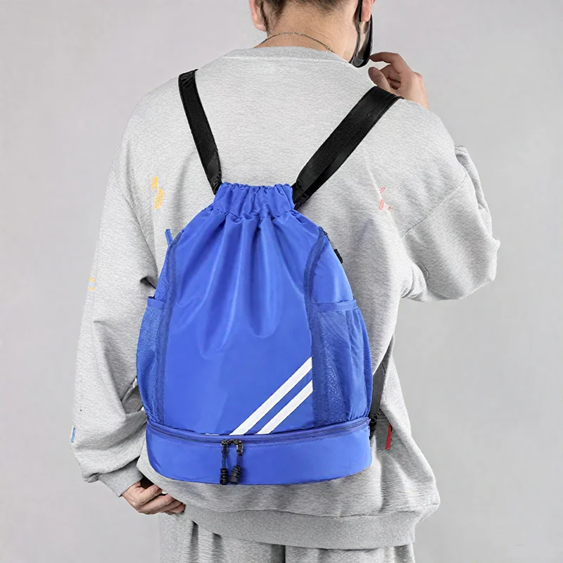 حقيبة ظهر رياضية ذات سعة كبيرة للجري والمشي لمسافات طويلة وكرة السلة وكرة القدم حقيبة سباحة منفصلة جافة ورطبة حقيبة ظهر للتدريب على اللياقة البدنية في صالة الألعاب الرياضية #4