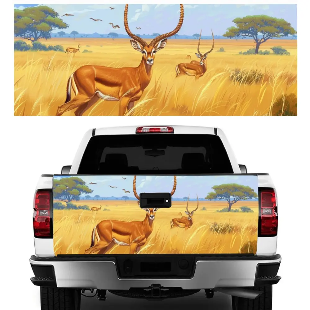 Grassland Antelope Painting Car Tail Trunk Protect Vinly Decal Auto Accessories Hood Decoration Sticker for Off-road Pickup