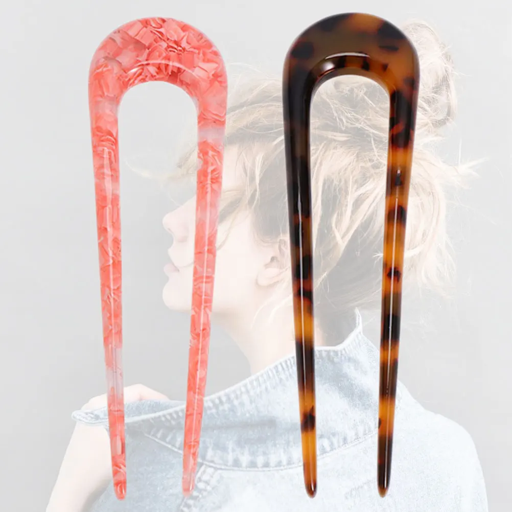 

2 Pcs U Shaped Hairpins Non Grip Hold Tightly Simple Elegant Design Suitable Any Occasions Accessories For Hairstyle U