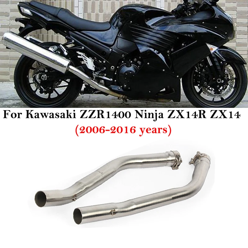 

Slip On For Kawasaki ZX14 ZX14R ZZR1400 2006 - 2016 Motorcycle Exhaust Muffler Escape Systems Stainless Steel Middle Link Pipe