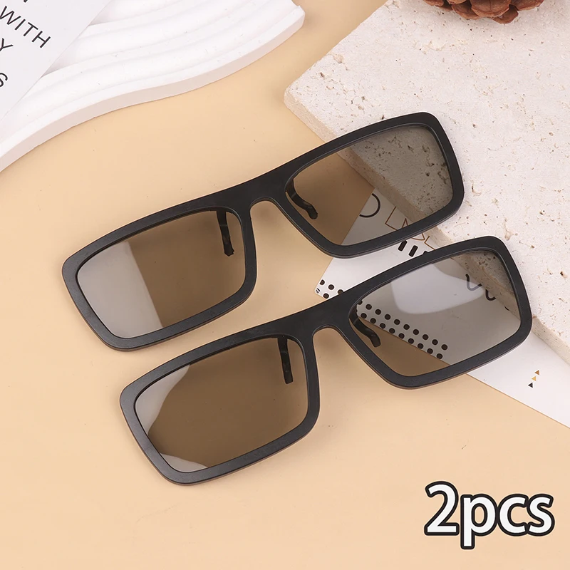 2Pcs Passive 3D Glasses For Movies Theater Cinema Passive 3D TV Stereo Clip-on Passive Polarized TV Real 3D Glasses Clip