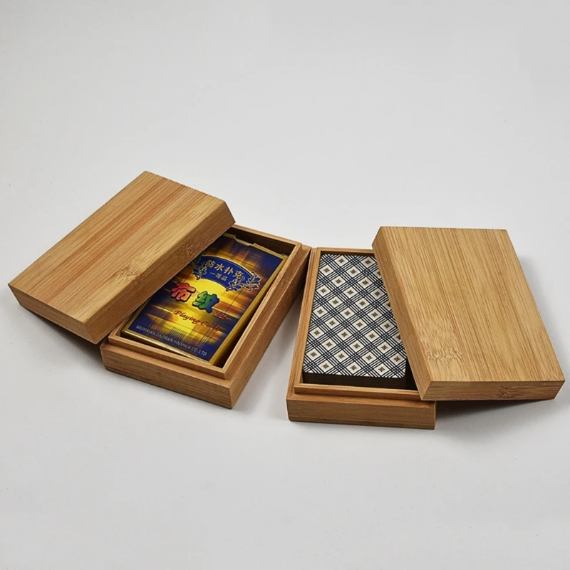 Bamboo Cards Storage Box Desktop Playing Card CASE Organizer for Tarot Play Durable High-quality Container Board Game Accessory