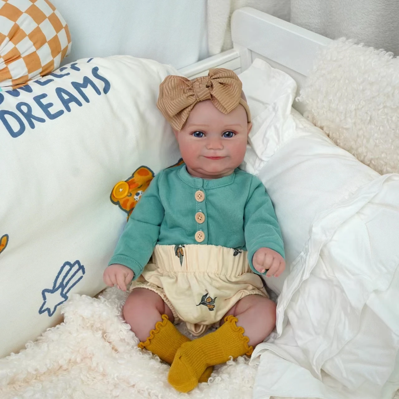 Maddie Baby Reborn Doll 48cm Blue Eyes Silicone Body, Brazil Shipping