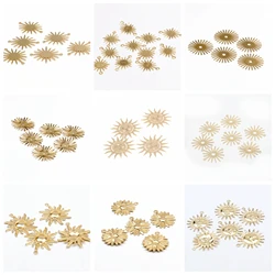 Hammered Charms,Brass Sun Shaped Pendant,Findings Accessories For Diy Earrings Necklace Bracelet DIY Making,Jewelry Supplies