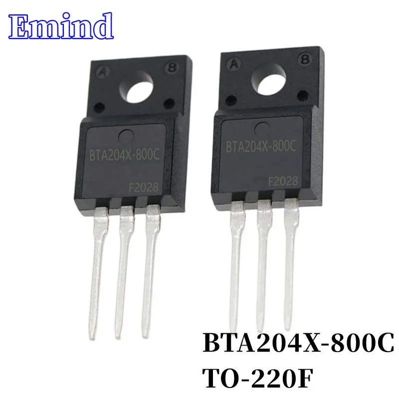 10Pcs BTA204X-800C BTA204X Thyristor TO-220F Plastic Package 4A/800V DIP Triac Large Chip