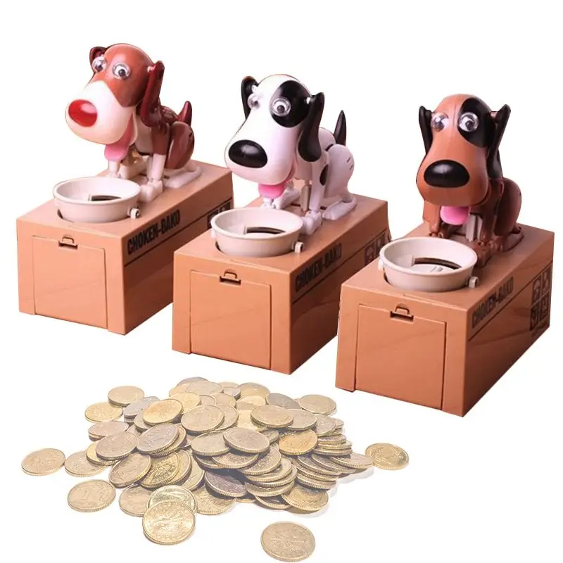 Dog Piggy Bank Electronic Dog Piggy Bank Hungry Dogs Money Box Automatic Coin Saving Cartoon Eating Money Dog Piggy Bank