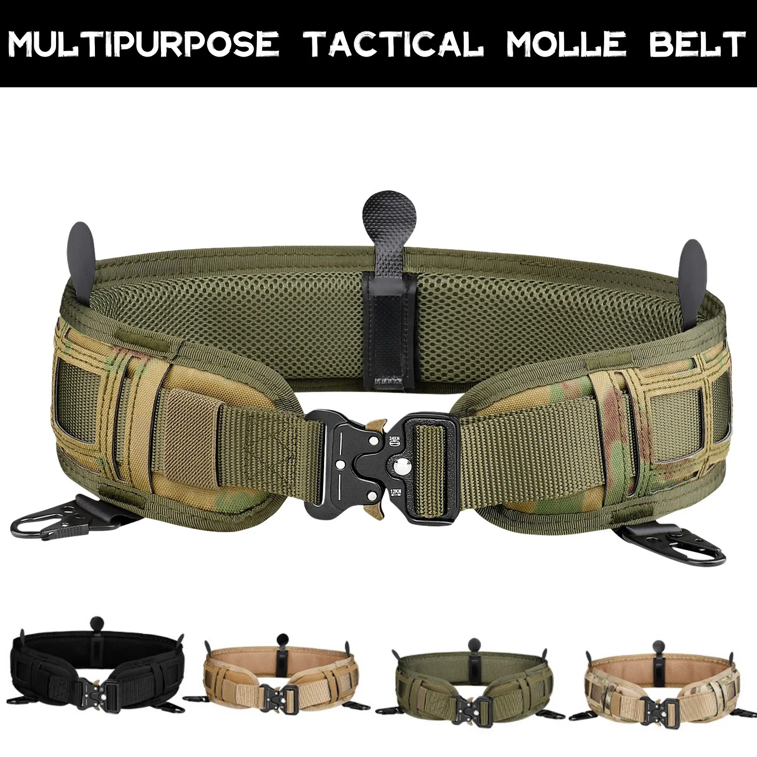 

Tactical Belt 1000D Nylon Convenient Airsoft Molle Belt Military Army Training Soft Padded Combat Hunting Battle Waist Belt