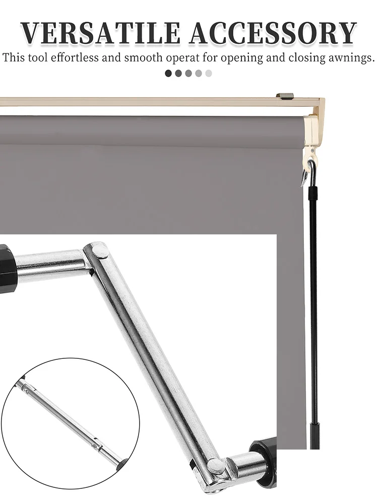 

Sunshade Hand Rod Awning Crank Handle Patio Canopy Replacement Wand Heavy Duty Outdoor Manual Operated parts Awnings Accessories