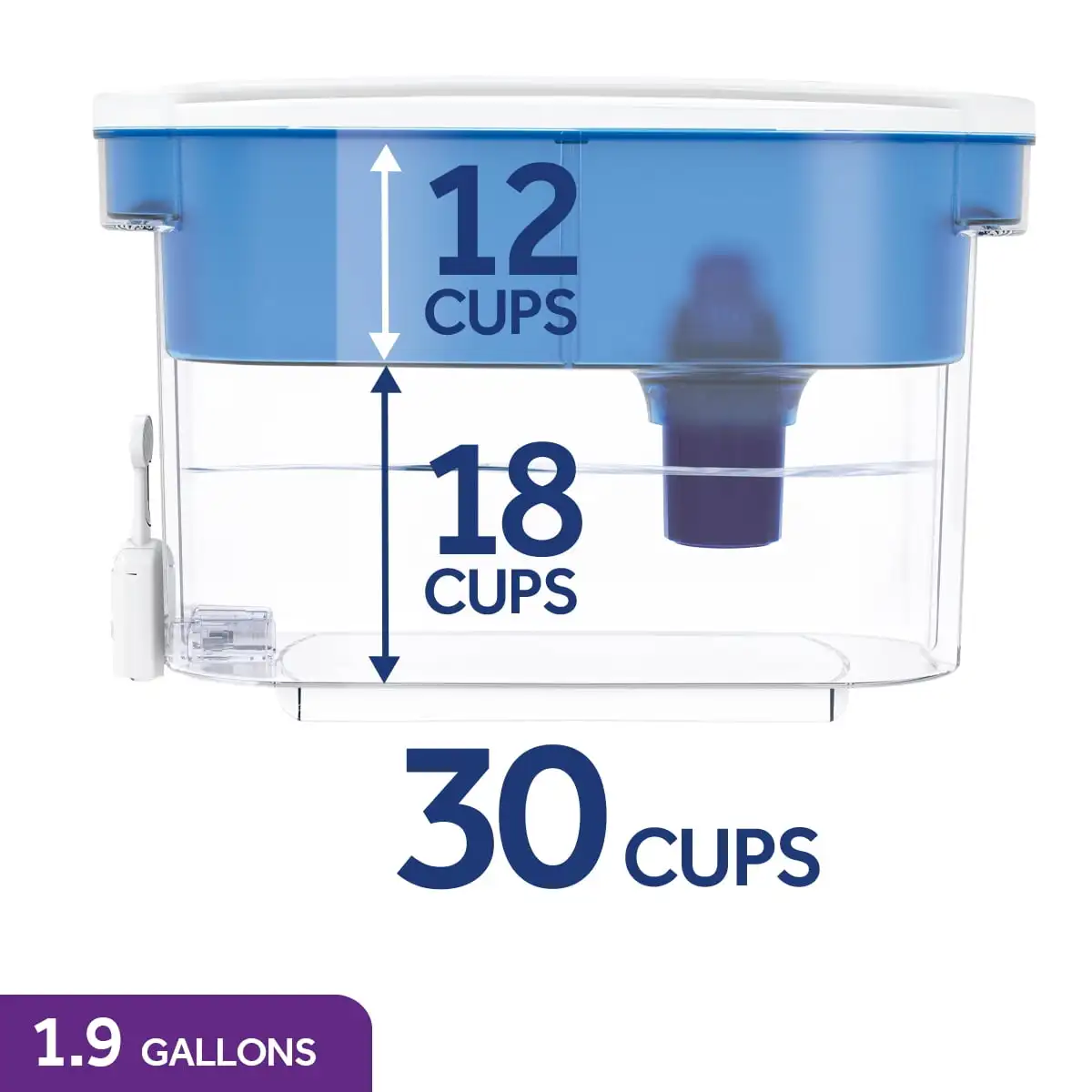 PUR 30 sistema da filtragem do distribuidor do copo, azul, 15,3 "x H 10,1" x L 5,3 ", DS1800ZAV4