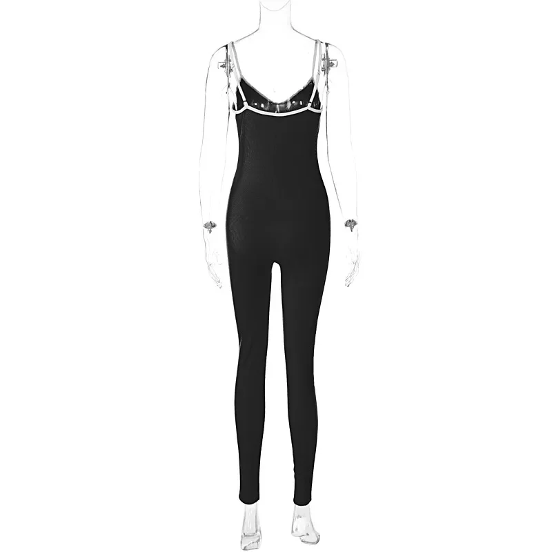 New Women Sleeveless Suspender Jumpsuit Sexy Tight Backless Solid Color Jumpsuit Yoga Fitness Leisure Sports Breathable Leggings