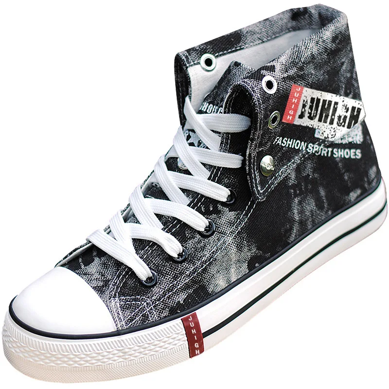 New High-top Canvas Korean-style Men's Shoes Trendy Student Shoes Board  Breathable Comfortable and Versatile Shoes Bestsellers