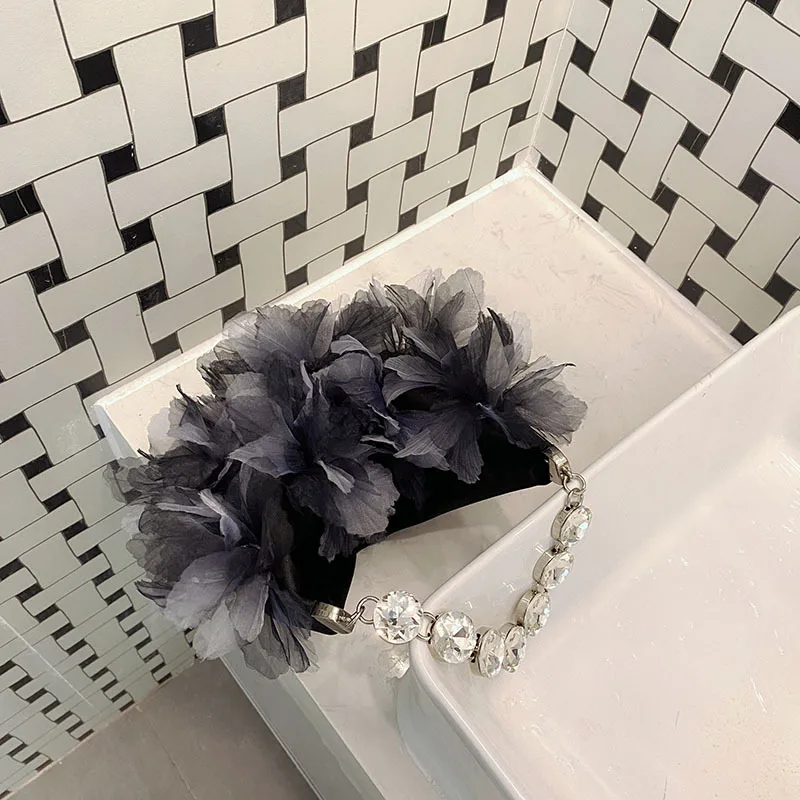 Handtaschen Hochzeitstasche Blumendruck Damen Strand-Umhängetasche Damen-Kettentasche – Detail 8