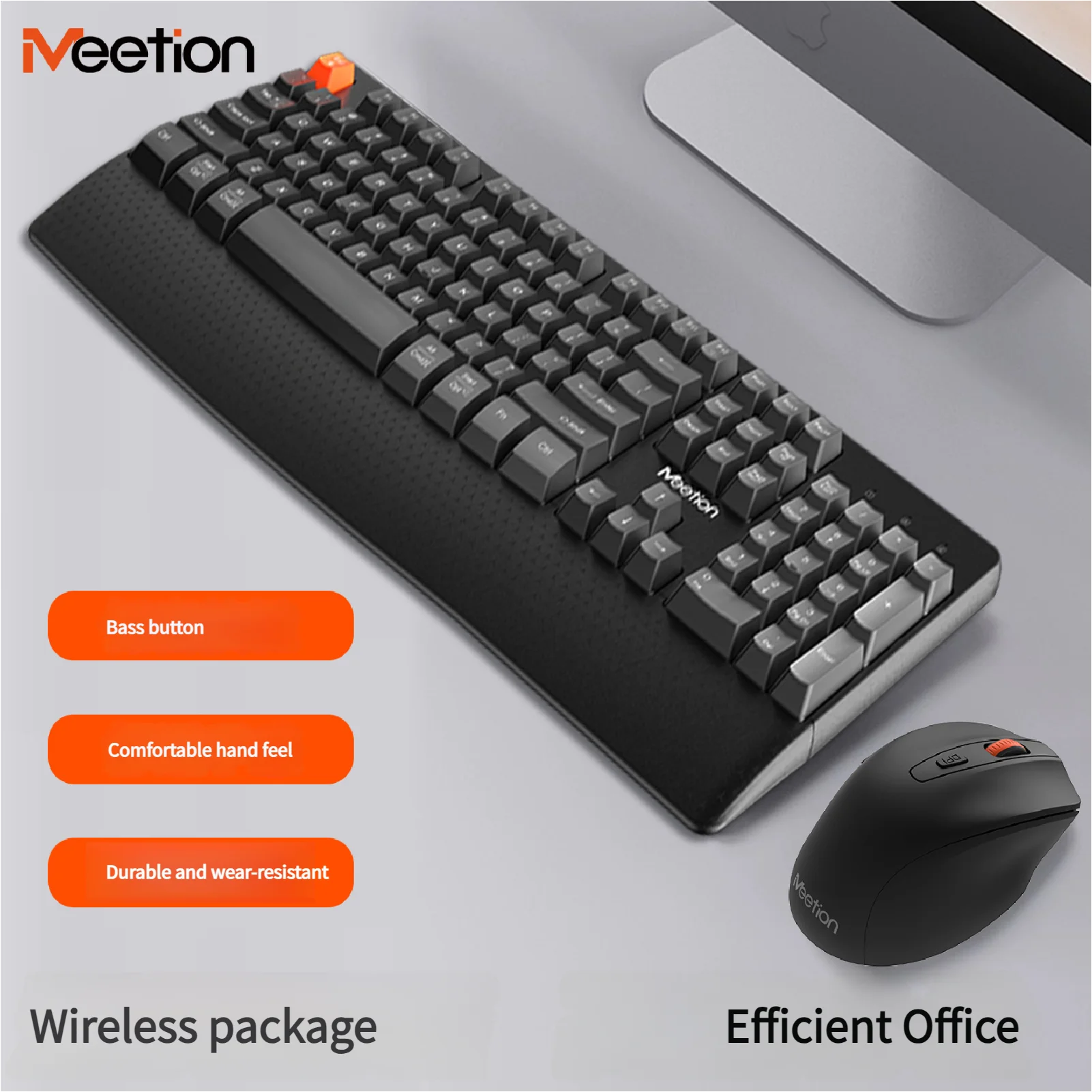 Wireless 2.4G Office Slient Click Keyboard And Mouse Combo Ergonomic DPI Adjustable Keyboard Mouse Set For PC Computer Laptop