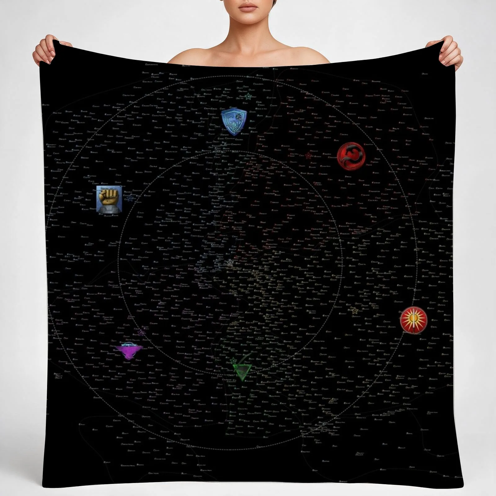 Map of the Inner Sphere ca. 3048 (transparent) Throw Blanket couch cozy soft plush fuzzy picnic outdoor blanket