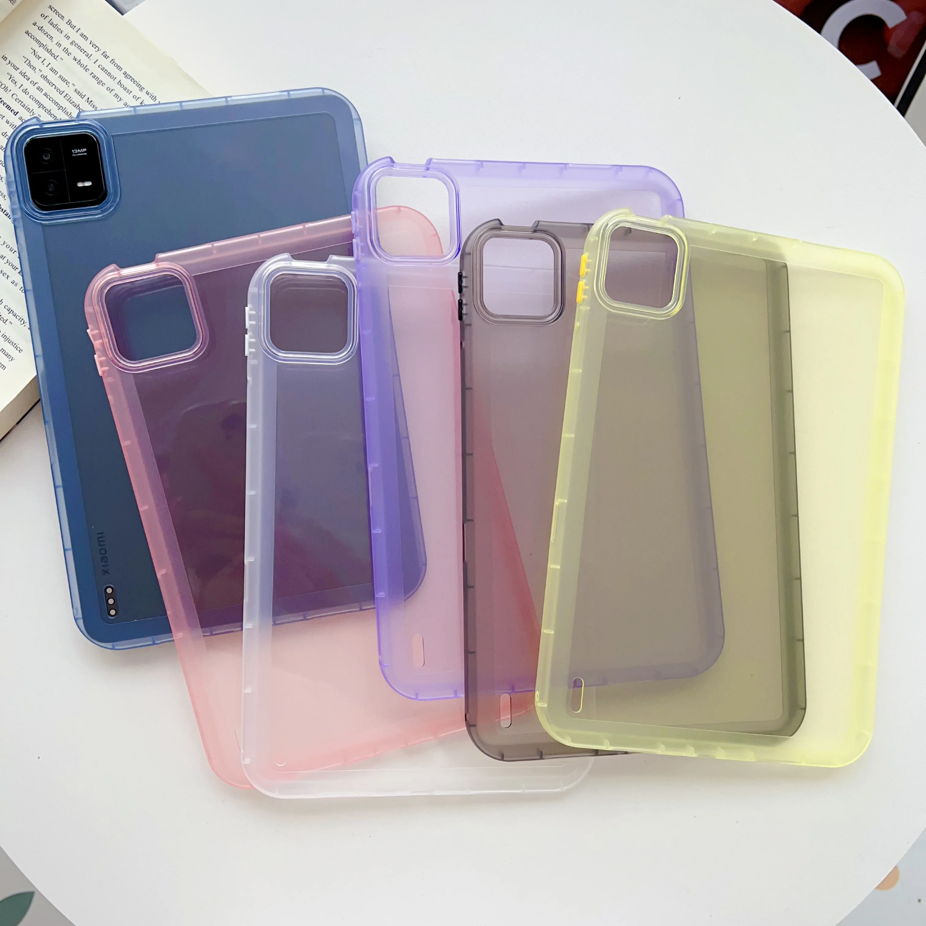 Soft TPU Tablet Case For Official Xiaomi Pad 6S Pro 12.4 2024 Pad 6 Pro 2023 5 Pro 2021 11 inch Color Through Protect Cover Capa