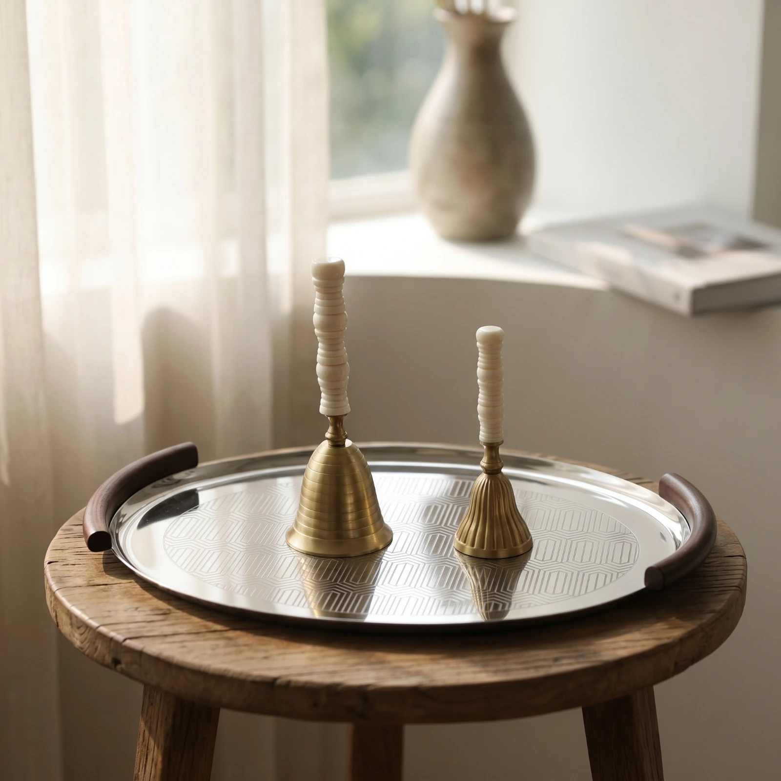 Decorative Hand Bell Vintage-Style Decorative Bell Ornament Rustic Nautical for Coffee Table, Dining Display