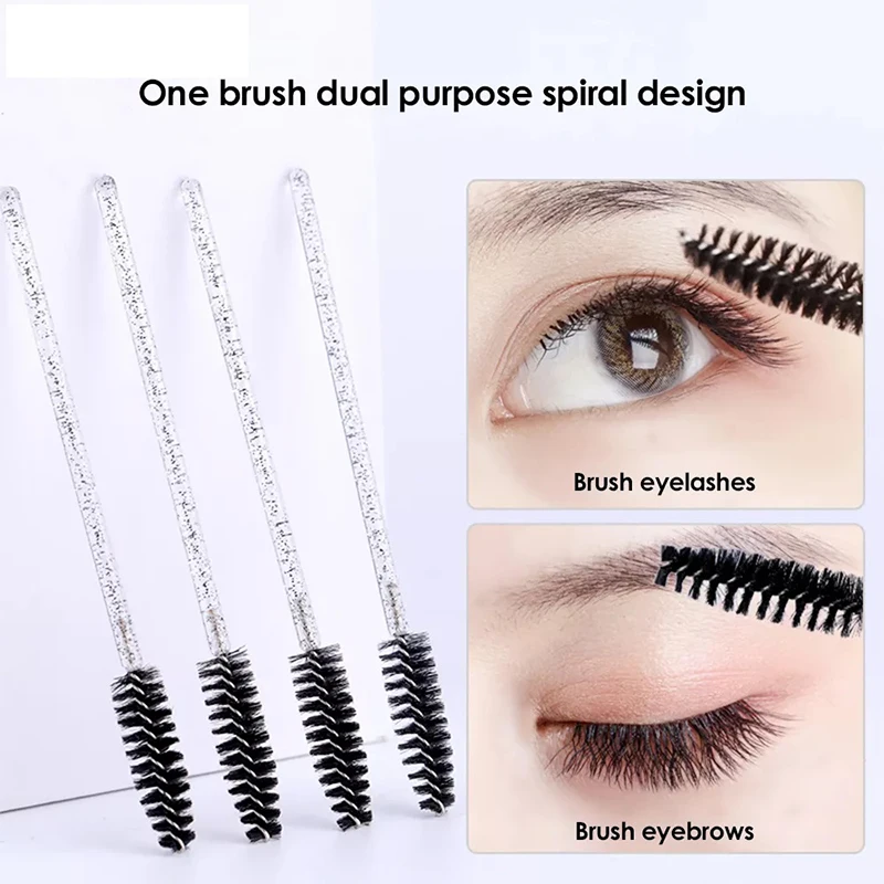 Clavier Disposable Applicators For Lips Eye Makeup Tool Micro Glitter Eyelash Mascara  Mini Crystal Eyebrow Brush Lash Comb Set