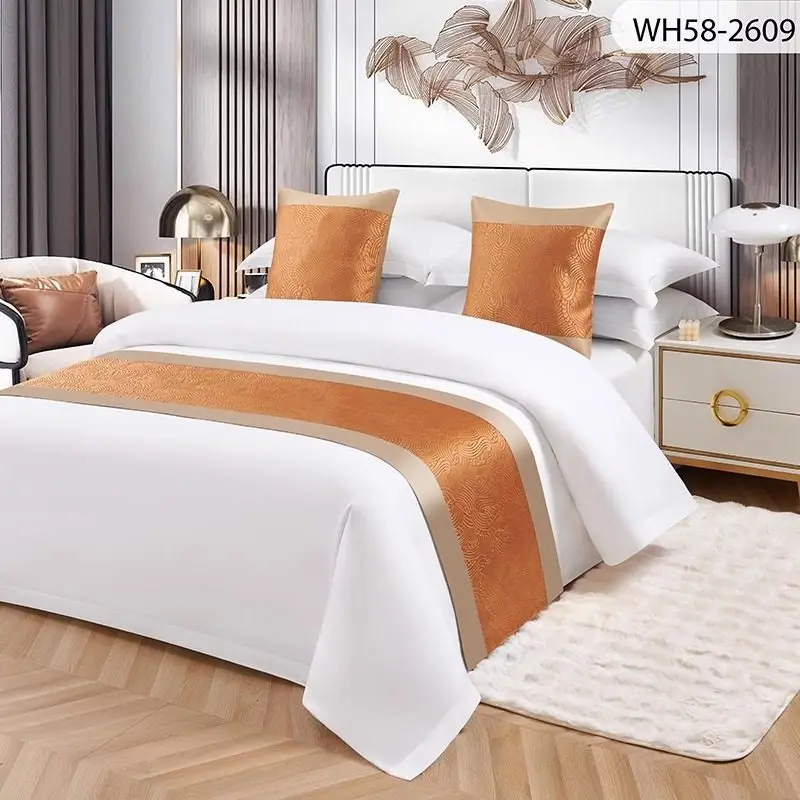 Chinese-style classical Home bed Runner bed tail towels light luxury bedding decoration for hotels inns and homestays