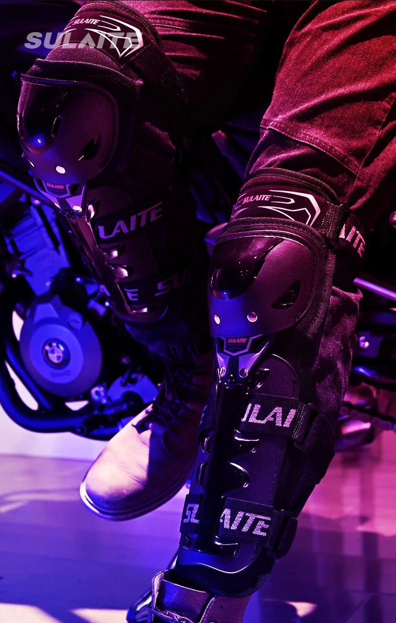 

Sulaite мужские мотоциклетные наколенники для гонок и верховой езды, защита для мотокросса, велоспорта, защита для мотоцикла, бездорожья, защита ног MTB