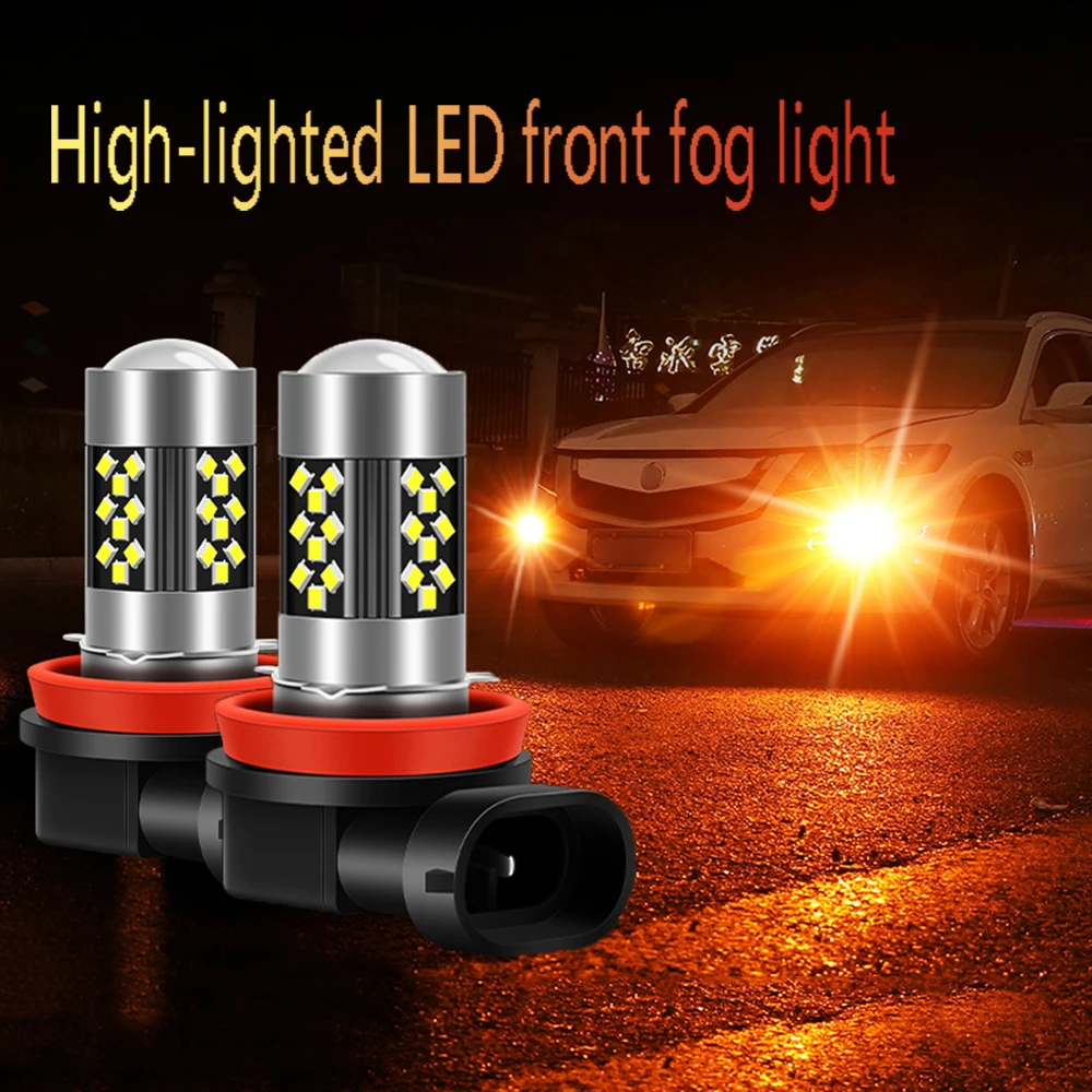 2Pcs Auto Car Bulb Lighting 12V H8 H11 9005 9006 2016 42SMD Fog Light Daytime Running Light Headlight Signal Lights LED Fog Lamp
