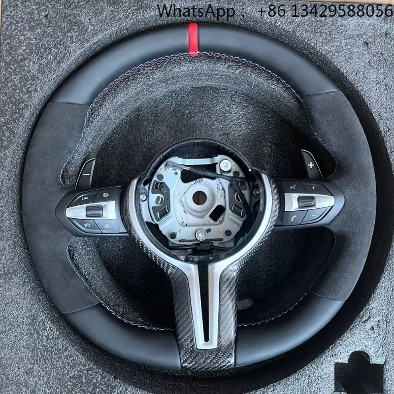 For  F10 F20 M3 M5 X4 F30 F32 F34 E70 E90 F80 Suede Leather Steering Wheel Wwith Buttons and Shift Paddles