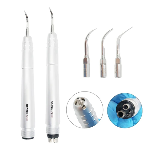 Imagen 2 del producto Nuevo Escalador de aire ultrasónico Dental con 3 puntas, herramienta de limpieza para eliminar cálculo Dental, pieza de mano, limpiador para blanquear los dientes, laboratorio de dentista