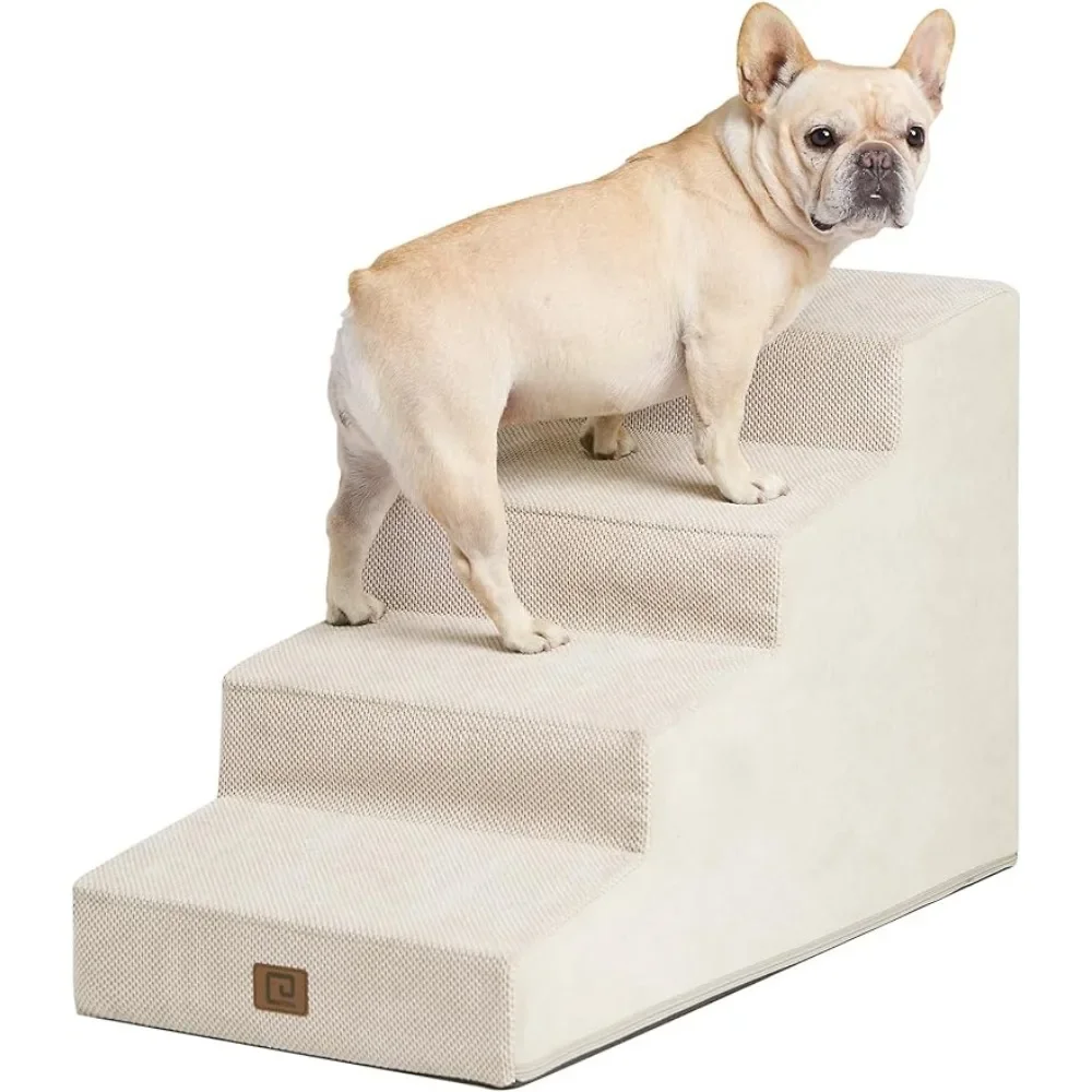 

Dog Stairs for Small Dog 19.7”H, 4-Step Slope Dog Stairs for High Beds and Couch, Pet Steps with Non-Slip Bottom,Pet Products