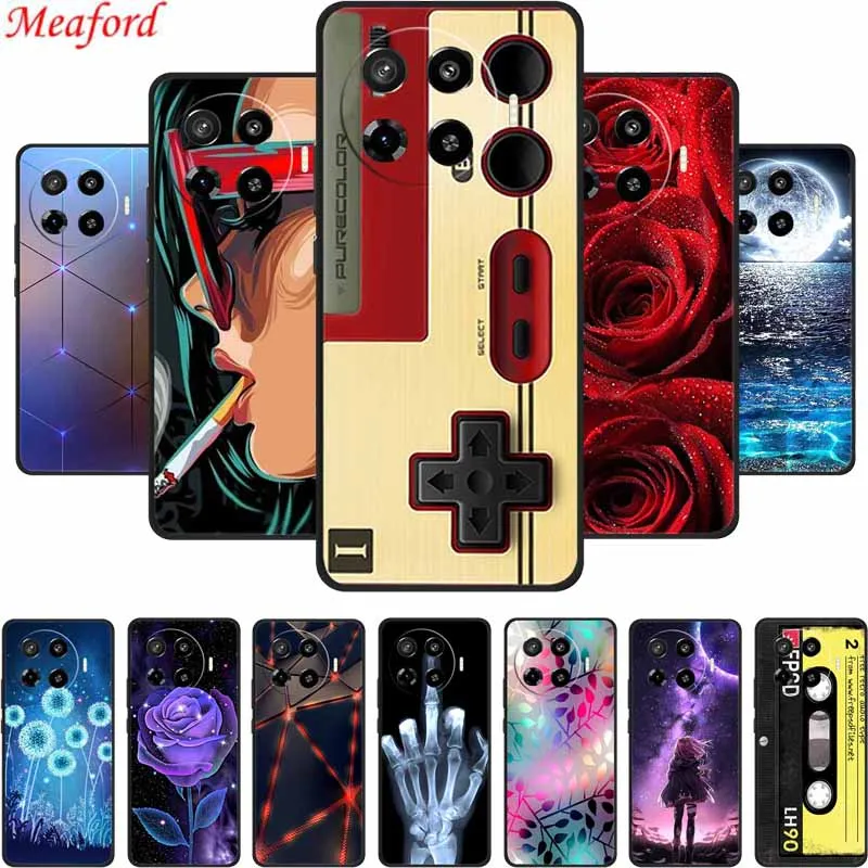 Phone Case For Tecno Spark 20 Pro Plus Back Cover Case Black Silicone Soft Coque For Tecno Spark 20 Pro Plus Case 20Pro Plus Bag