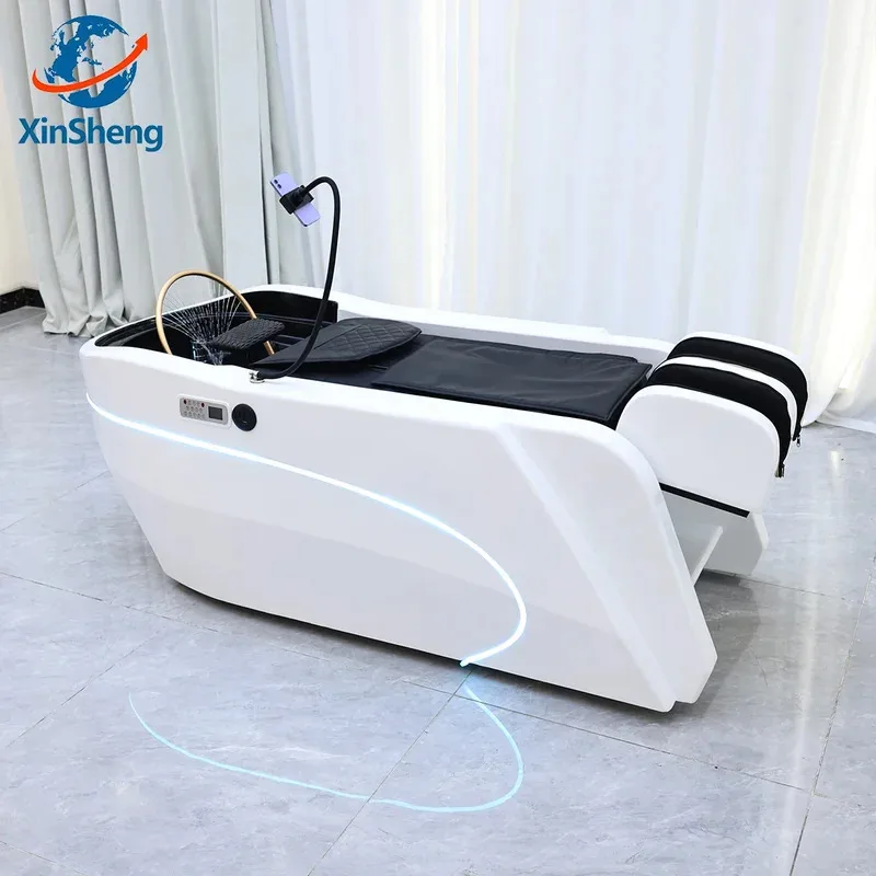 2026 Professional Electric Massage Bed Head SPA Salon Massage Table Hair Washing Fumigation Beds Barber Shop Smart Furniture
