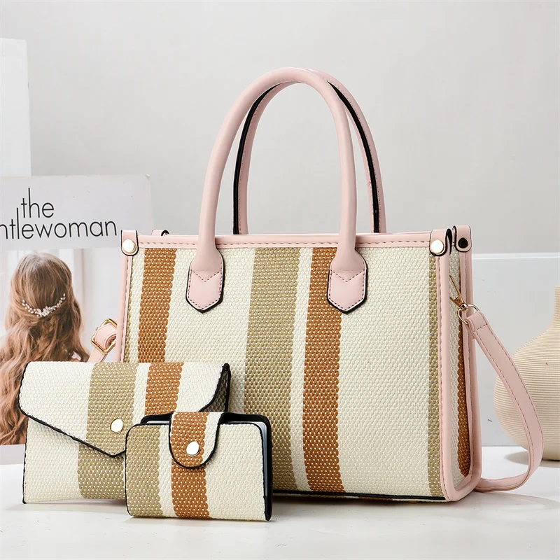 

Women's Composite Sling Bags Striped Print Designer Luxury Bag for Women Trend 2024 Fashion Versatile Commuter Shoulder Handbags