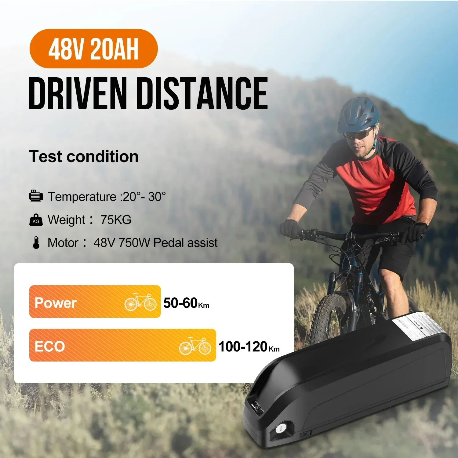 For Hailong  Battery Pack 36V 48V 52V Electric Bicycle Waterproof Li-ion Down Tube 20Ah 30Ah For Bafang Motors Bike 250W-1500W