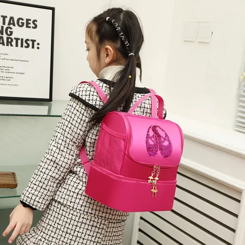 

Разноцветная милая сумка принцессы с галстуком-бабочкой, балетные трико, юбки, сумки для хранения обуви, школьный рюкзак для фитнеса и танцев для девочек