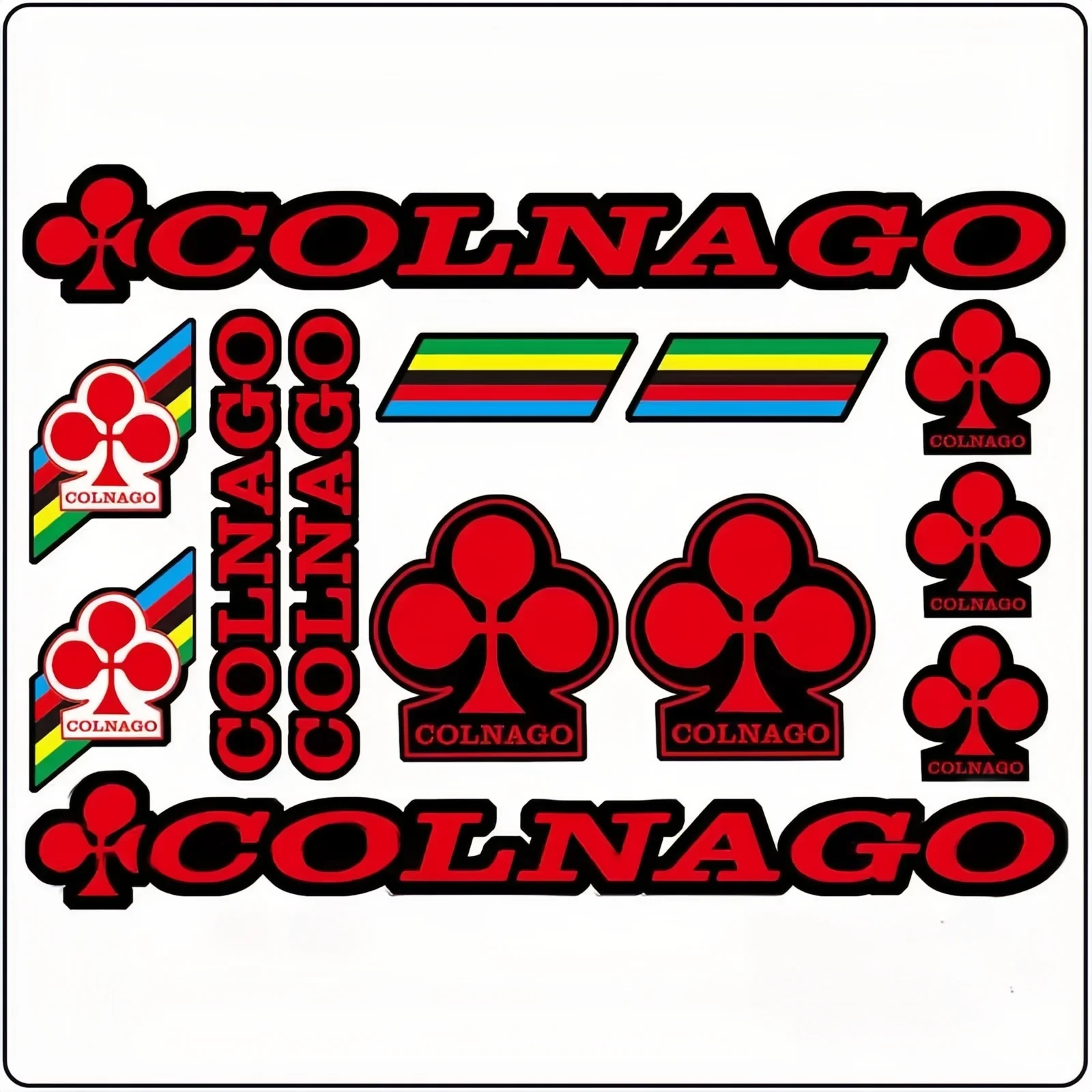 ملصقات ديكور مخصصة لركوب الدراجات - 13 قطعة/ورقة COLNAGO، تصميم قوس قزح البرقوق، خوذة/إطار/تكلم مناسب
