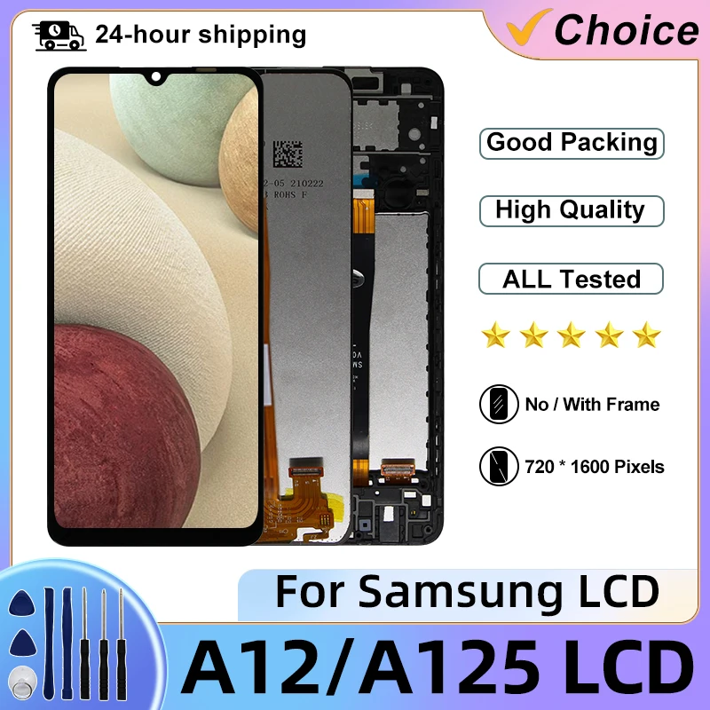 

6.5" IPS For Samsung Galaxy A12 LCD Display A125 Touch Screen Digitizer Assembly For Samsung A12 SM-A125F Screen Replace Parts