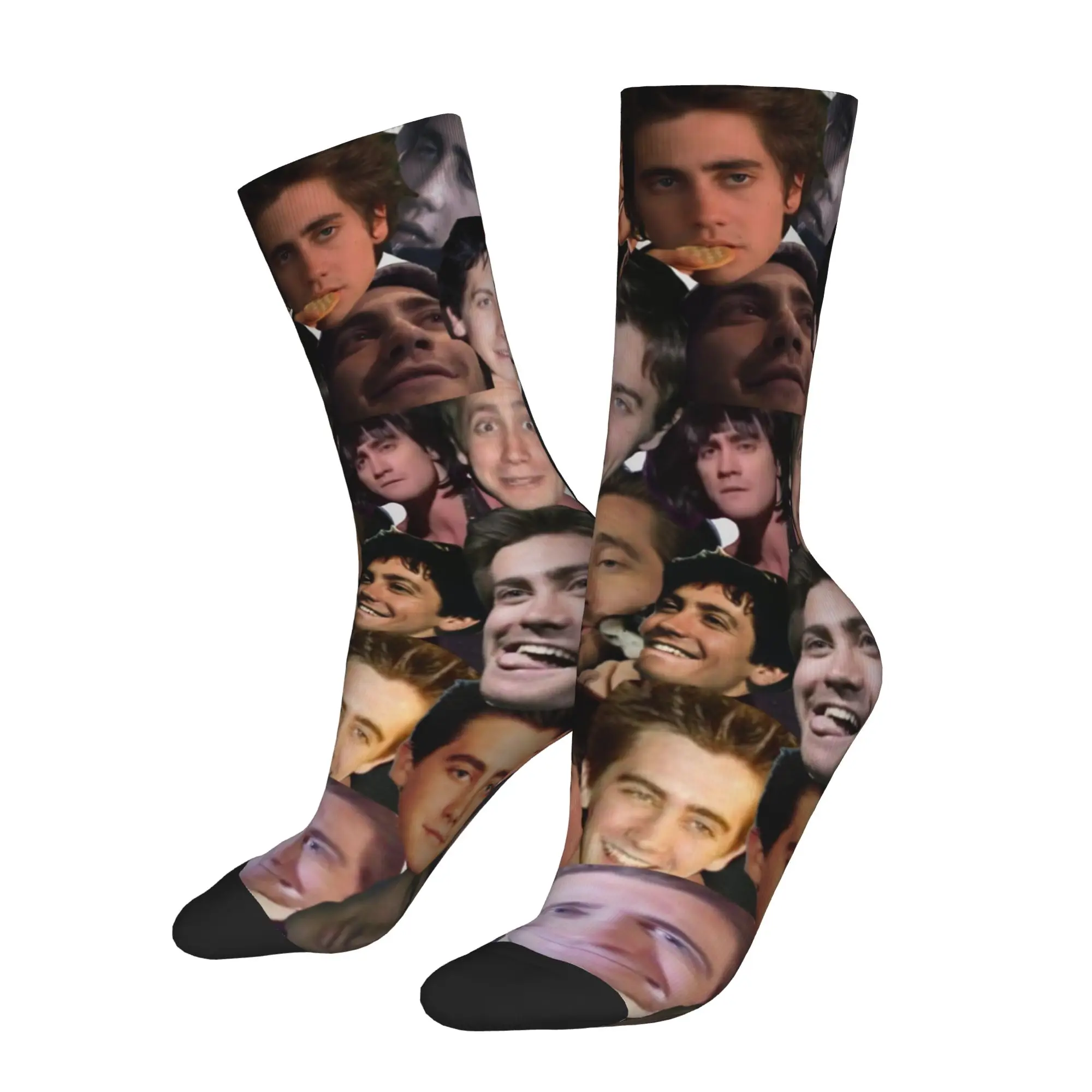 Fashion Jake Gyllenhaal Actor Soccer Socks  Polyester Middle Tube Socks for Unisex Sweat Absorbing