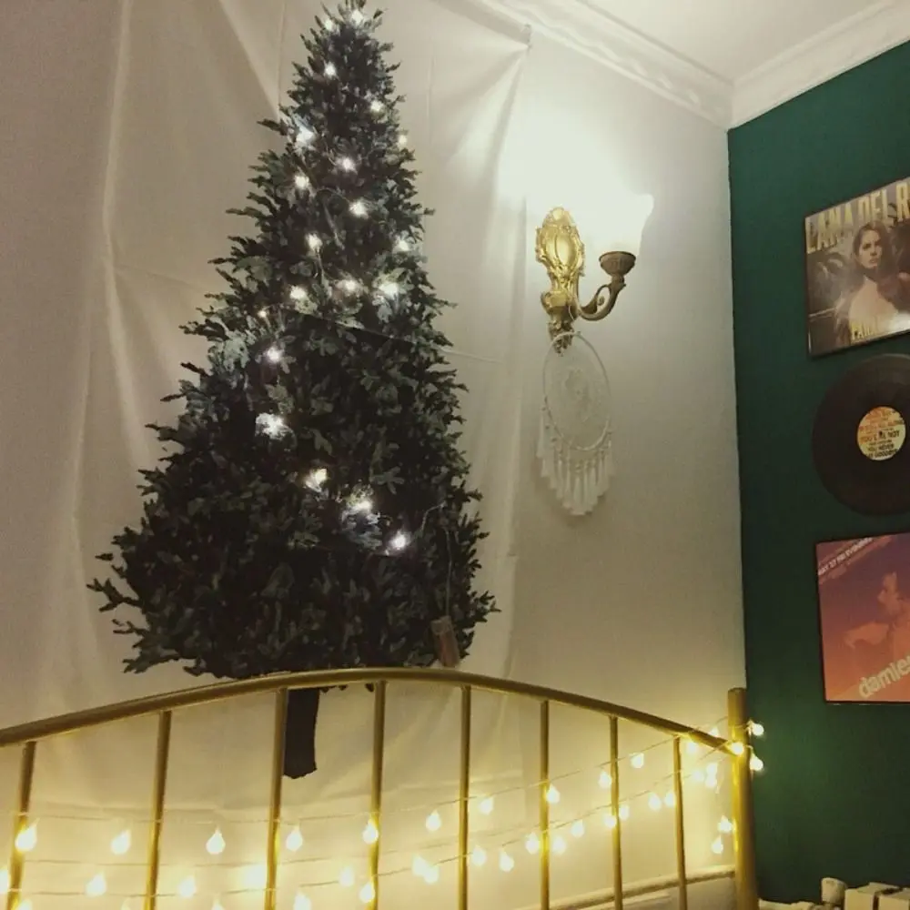 

Pine Tree Design Christmas Tapestry Vintage Holiday Art Simple Design Wall Hanging Fabric Festival High Quality Hanging Cloth