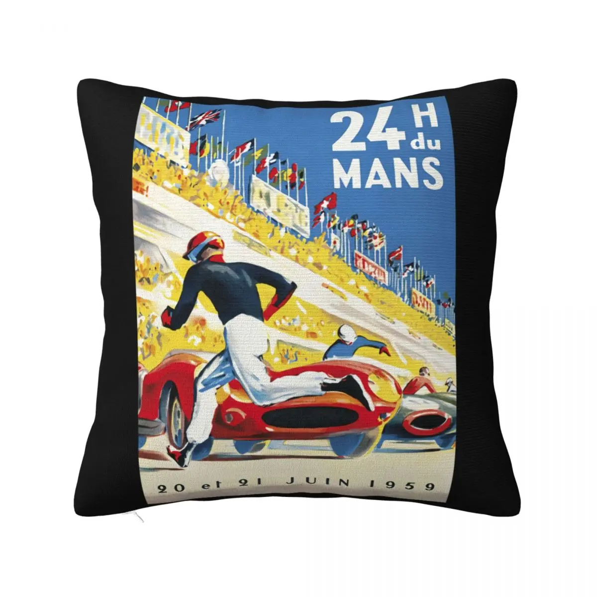 24 Hours Of Le Mans Vintage Race Graphic Cafe Racer Hot High Quanlity Popular Style Hipster Pillow Case