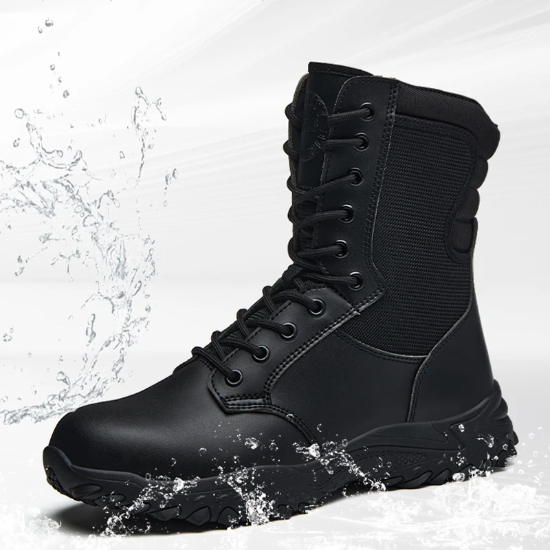 Botas de aço anti-quebra para homens, sapatos de trabalho à prova de perfuração, botas ao ar livre, botas de combate no deserto, sapatos protetores