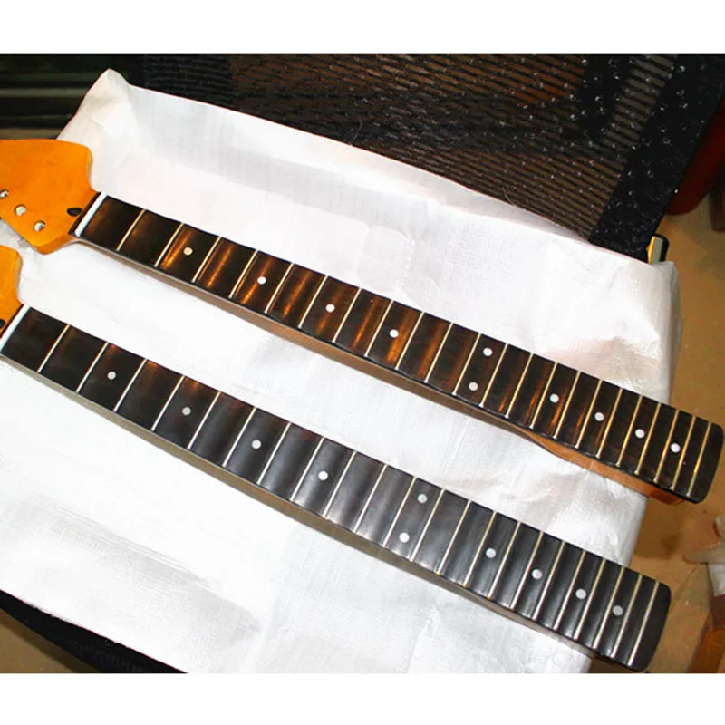 22 Bünde Big Headstock Ahorn E-Gitarre Hals Palisander Jakobsmuschel Griffbrett Inlay Punkte Gitarre Zubehör Teile – Detail 3