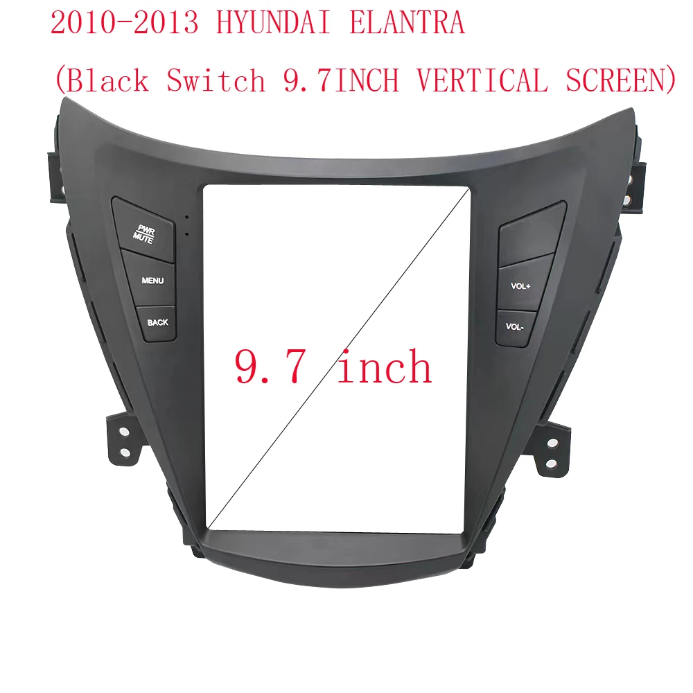 Rnnavi 2 din 9.7 polegada quadro do carro adaptador fascia para hyundai elantra 2010-2013 tesla estilo android rádio traço montagem painel kit