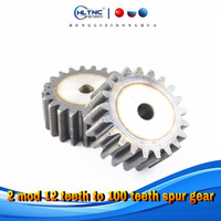 2 Mode Spur Gear Flat Gear 2M 10 Teeth to 120 Teeth  20mm Thick Flat Gear 45 # Steel with Rough Hole for 2M Rack