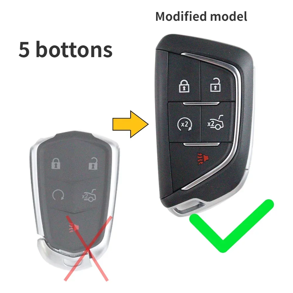 for Cadillac Xt5 XTS CTS SRX ATSL XT4 CT6 ATS Escalade ESV DTS ELR STS 2014 2015 2016 2017 2018 Car Key Fob Case Shell Housing