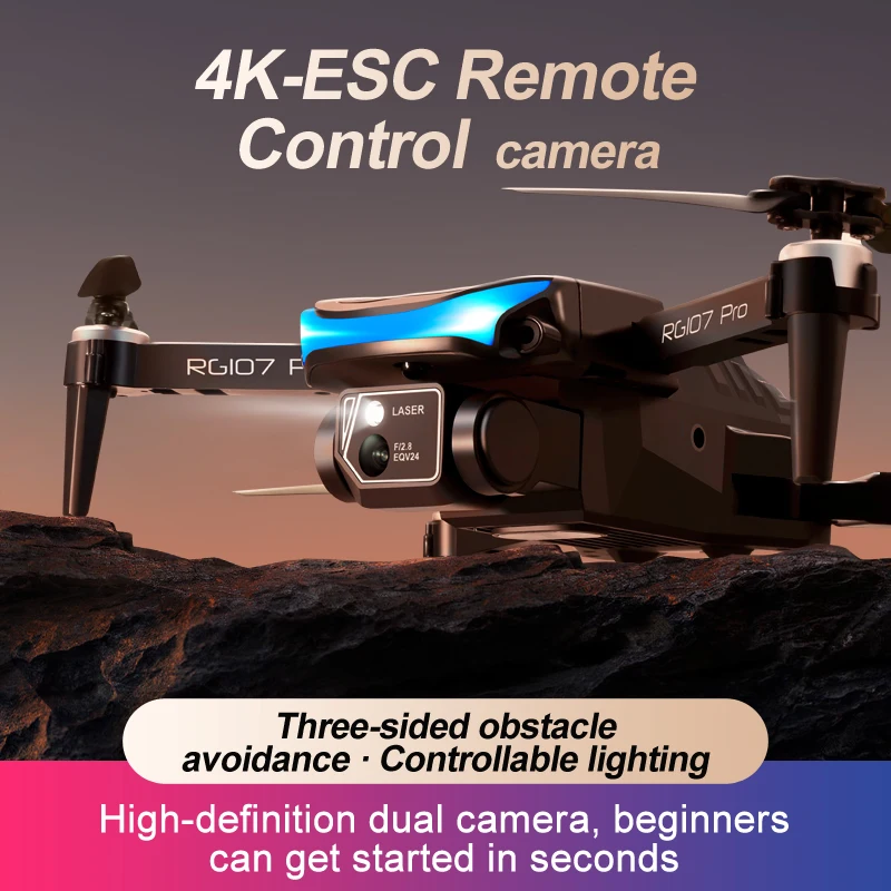جديد RG107 برو الطائرة بدون طيار 4K المهنية المزدوج HD كاميرا FPV طائرة صغيرة بدون طيار التصوير الجوي فرش السيارات طوي كوادكوبتر اللعب