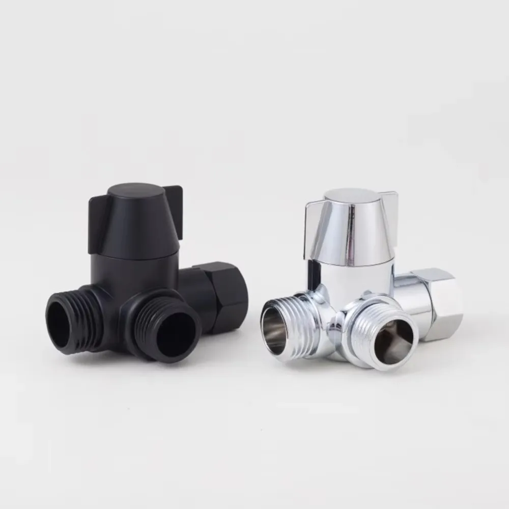 3 Way Shower Diverter Valve G1/2 Splitter Designed Shower Hose Tap Splitter with T Adapter Space-saving Shower Head Switch