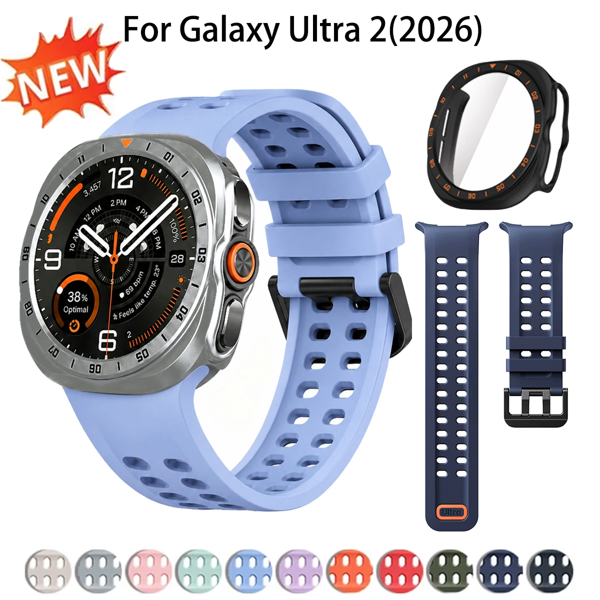 2-IN-1 Strap + Case for Samsung Galaxy Ultra 2 Ultra 2026 Sport Band Hard PC Cover for Galaxy 9 Ultra 2 Belt Full Cover Frame