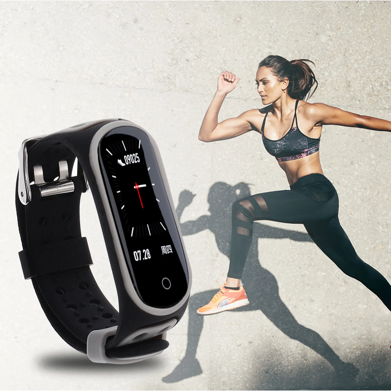 

2Pcs Smartwatch Silicone Band Replacement for 5 Adjustable Comfortable Sports Bracelet Watch Strap Wristband